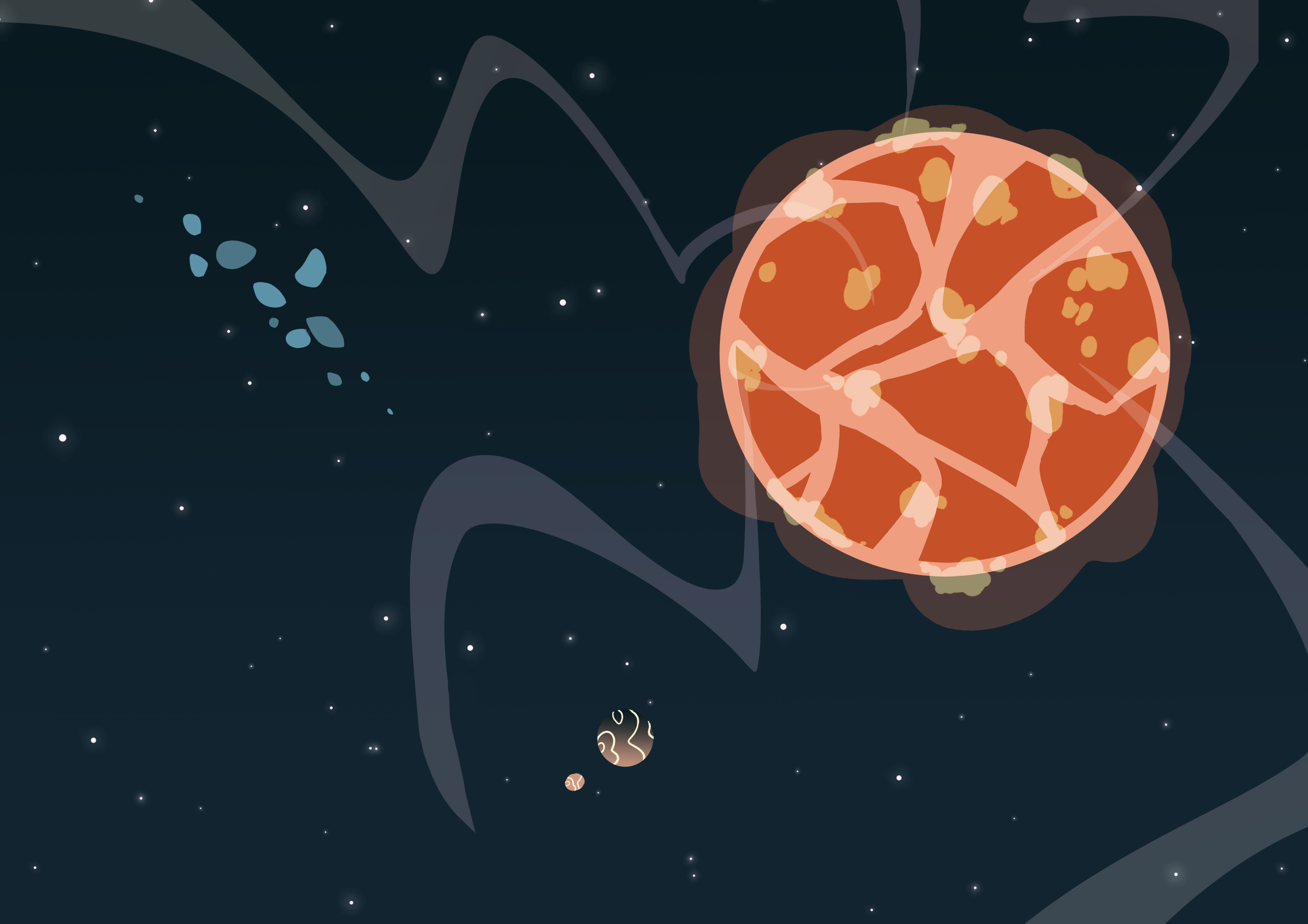 Supernova erupting in deep space